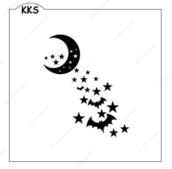 Moon-Bats-Stars Night Sky Stencil – Krazy Kreationz Sweets