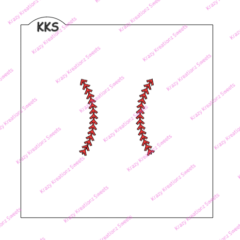 Baseball Stitches Cookie Stencil – Krazy Kreationz Sweets