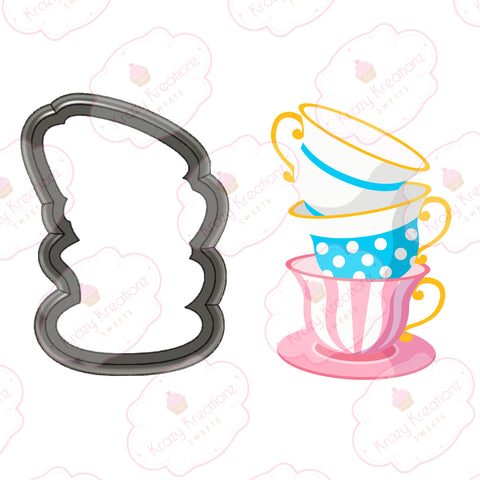 Stacked Tea Cups Cookie Cutter