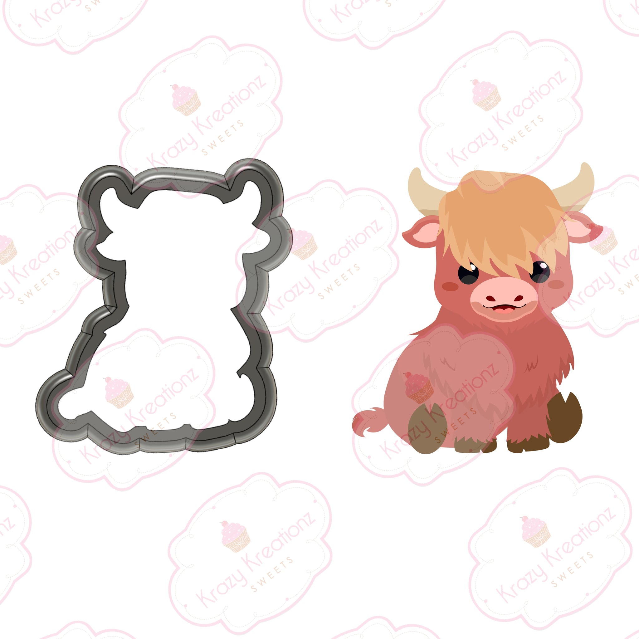 Hyland Cow Sitting Up Cookie Cutter