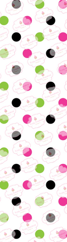 Pink-Neon Green-Black Polka Dot Cookie Sleeve Backer