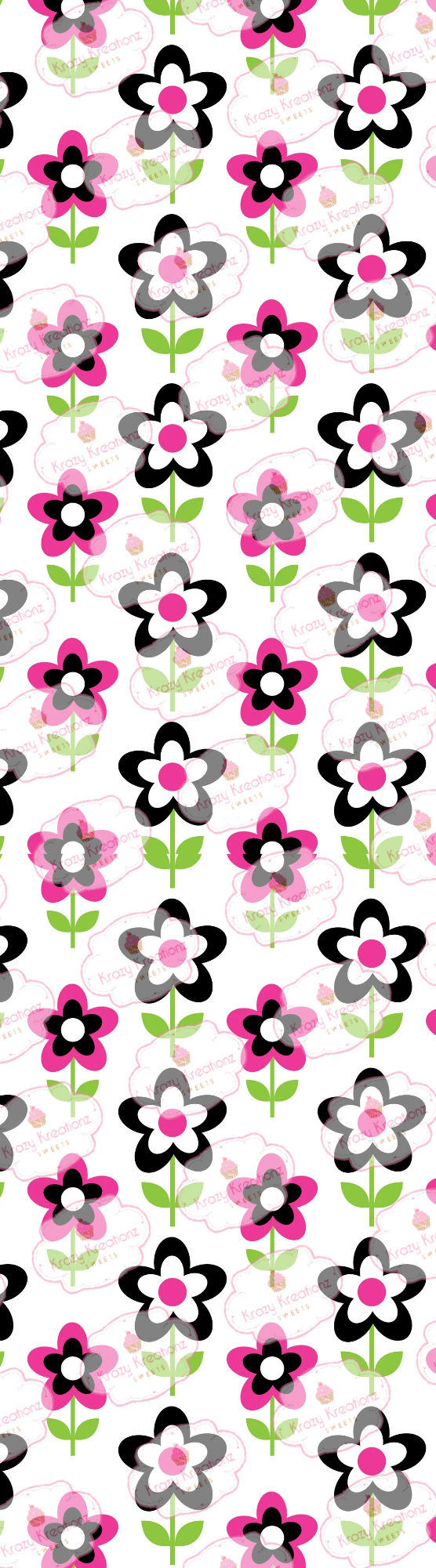 Pink-White-Black Flower Cookie Sleeve Backer