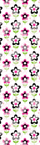 Pink-White-Black Flower Cookie Sleeve Backer