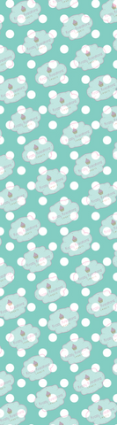 White-Teal Polka Dot Cookie Sleeve Backer