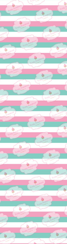 Pink-Teal-White Stripe Cookie Sleeve Backer