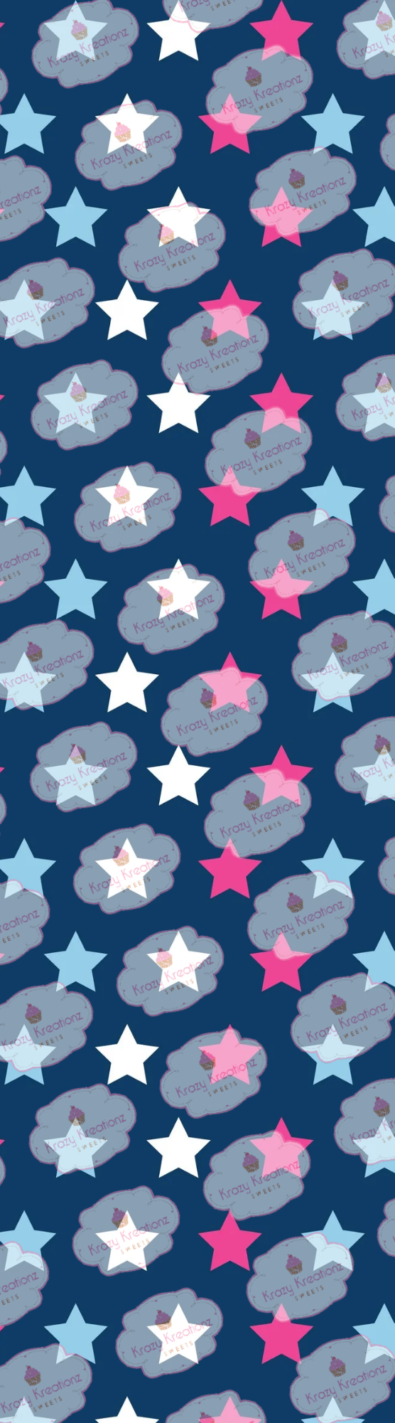 Pink-Navy-Baby Blue Star Cookie Sleeve Backer