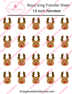 1.5 inch Reindeer icing Transfer