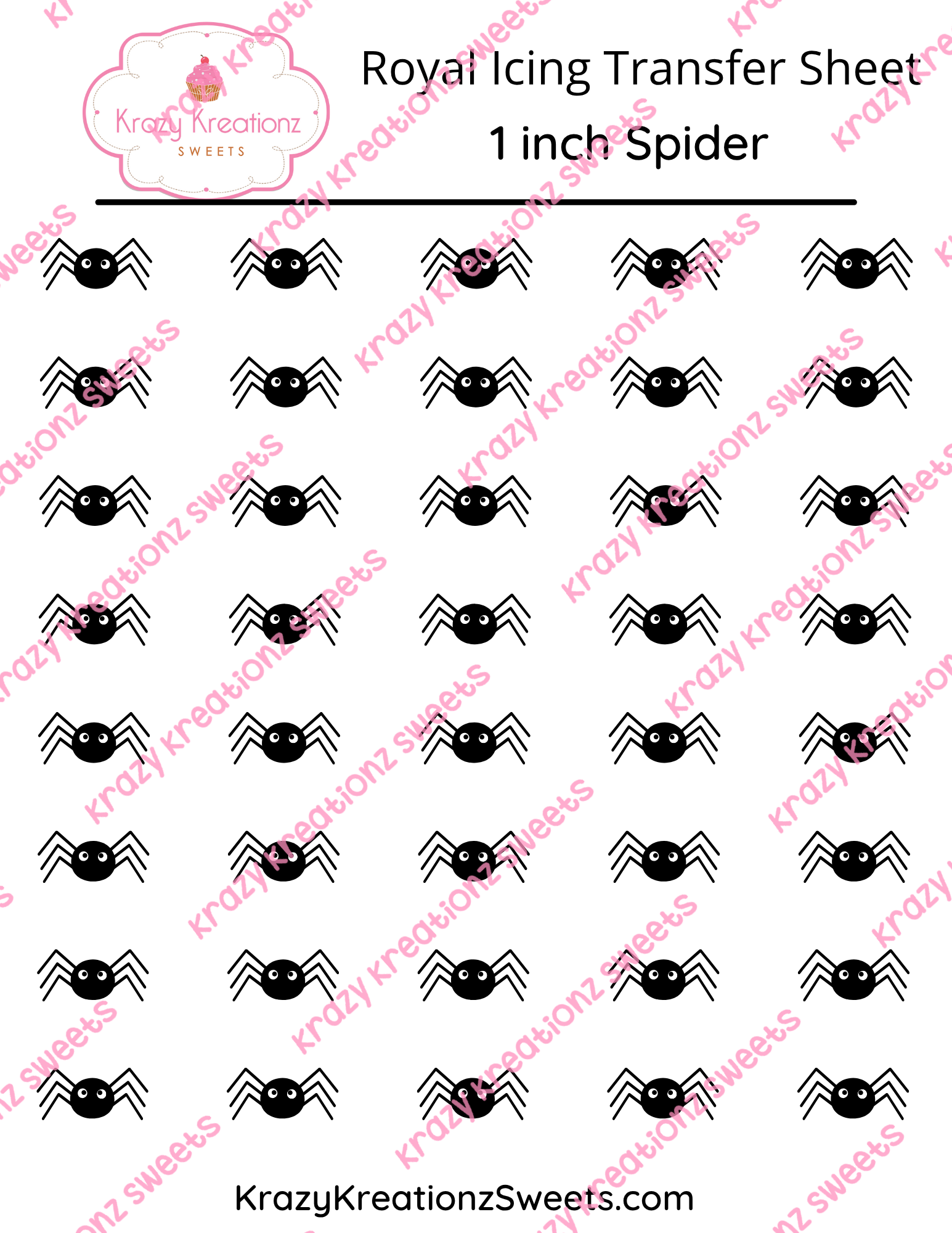 1 inch Spider icing Transfer