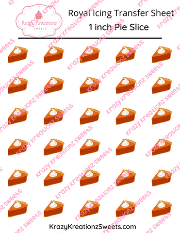 1 inch Pie Slice icing Transfer