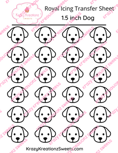 1.5 inch Dog icing Transfer