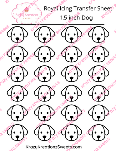 1.5 inch Dog icing Transfer