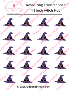 1.5 inch Witch Hat icing Transfer