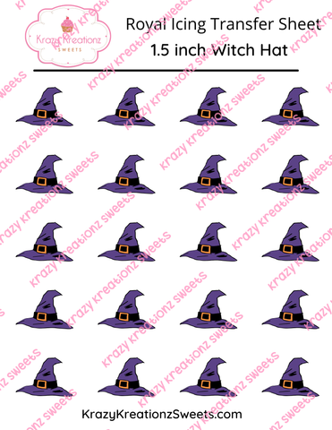 1.5 inch Witch Hat icing Transfer