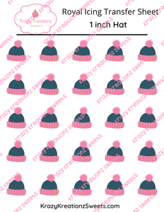 1 inch Snow Hat icing Transfer