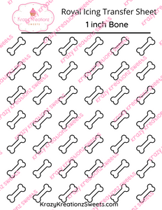 1 inch Bone Royal Icing Transfer