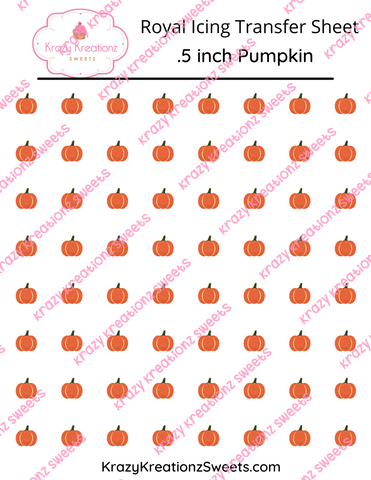 .5 inch Pumpkin icing Transfer