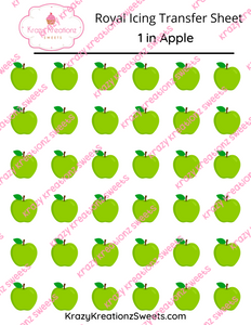 1 inch Apple Royal Icing Transfer