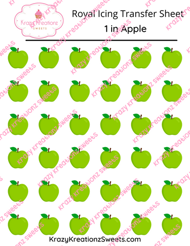 1 inch Apple Royal Icing Transfer