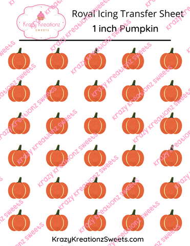 1 inch Pumpkin Royal Icing Transfer