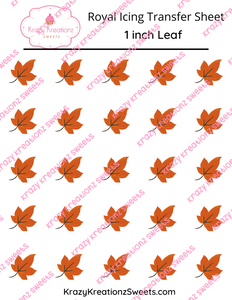 1 inch Leaf Royal Icing Transfer