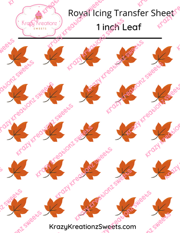 1 inch Leaf Royal Icing Transfer