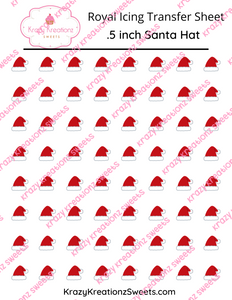 .5 inch Santa Hat Royal Icing Transfer