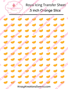 .5 inch Orange Slice Royal Icing Transfer