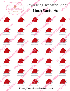 1 inch Santa Hat Royal Icing Transfer