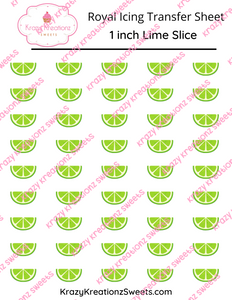 1 inch Lime Slice Royal Icing Transfer