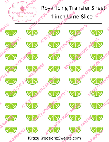 1 inch Lime Slice Royal Icing Transfer