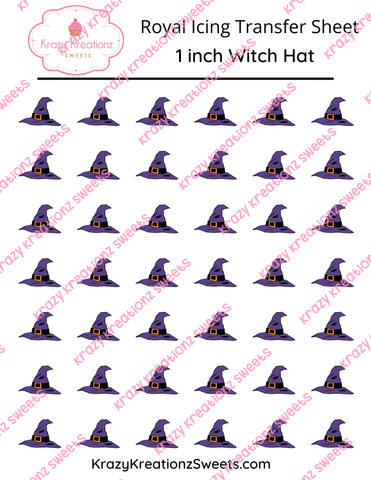 1 inch Witch Hat Royal Icing Transfer