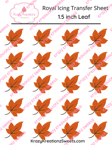 1.5 inch Leaf Royal Icing Transfer