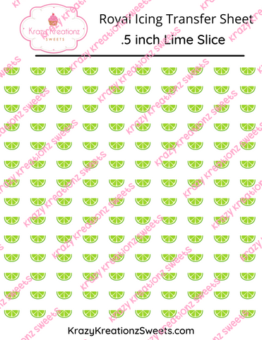 .5 inch Lime Slice Royal Icing Transfer