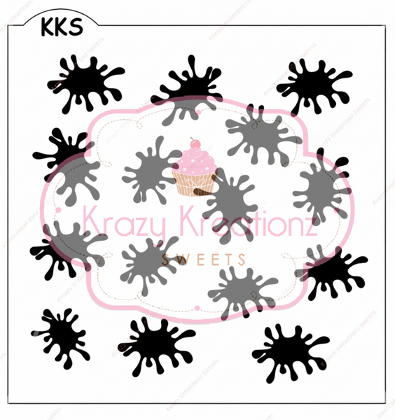 Paint Splatter Cookie Stencil | Abstract Splatter Design Baking Stencil | Reusable Cookie & Cake Decorating Stencil