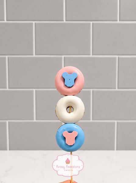 Mini Donut Pops | Custom Decorated Mini Donuts on a Stick | Party Treats, Baby Shower, Birthday, Dessert Table