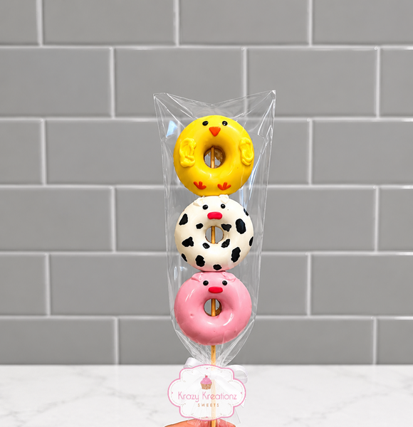 Mini Donut Pops | Custom Decorated Mini Donuts on a Stick | Party Treats, Baby Shower, Birthday, Dessert Table