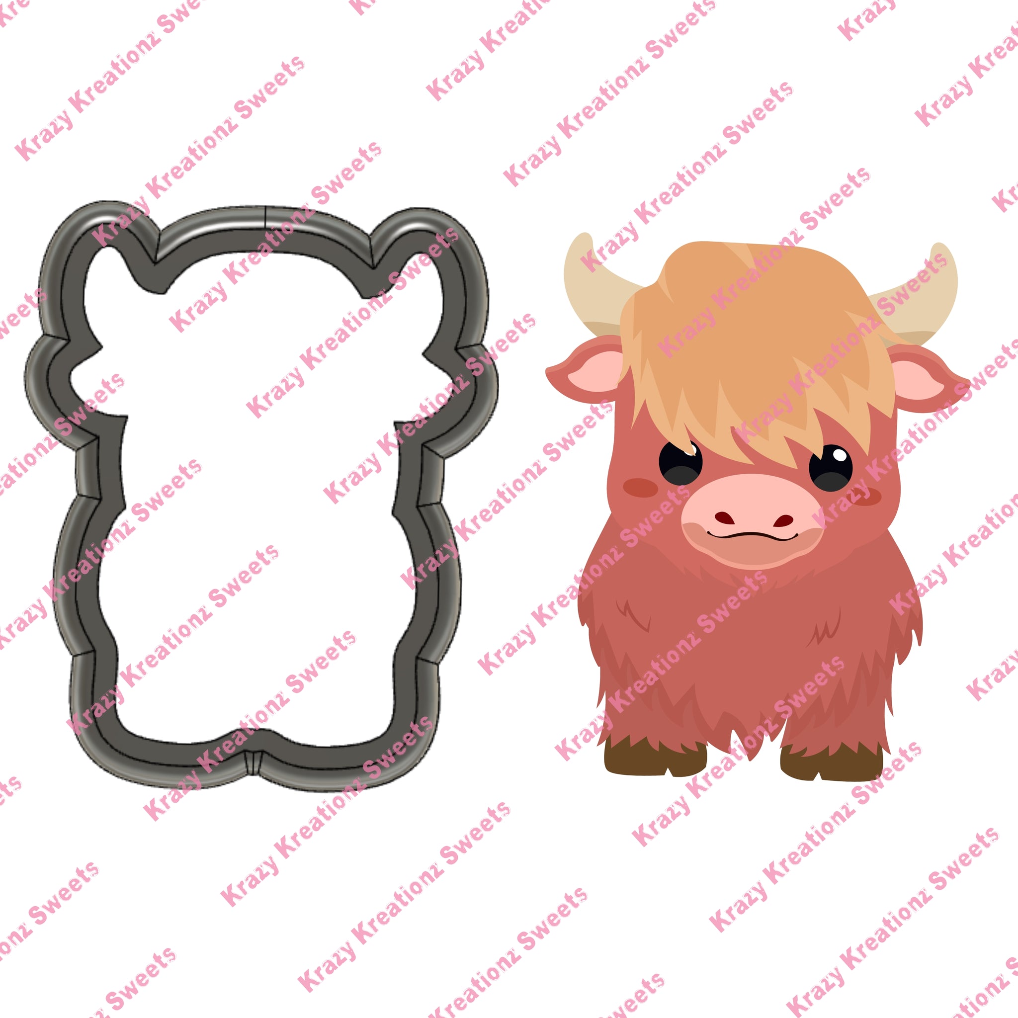 Hyland Cow Front Cookie Cutter