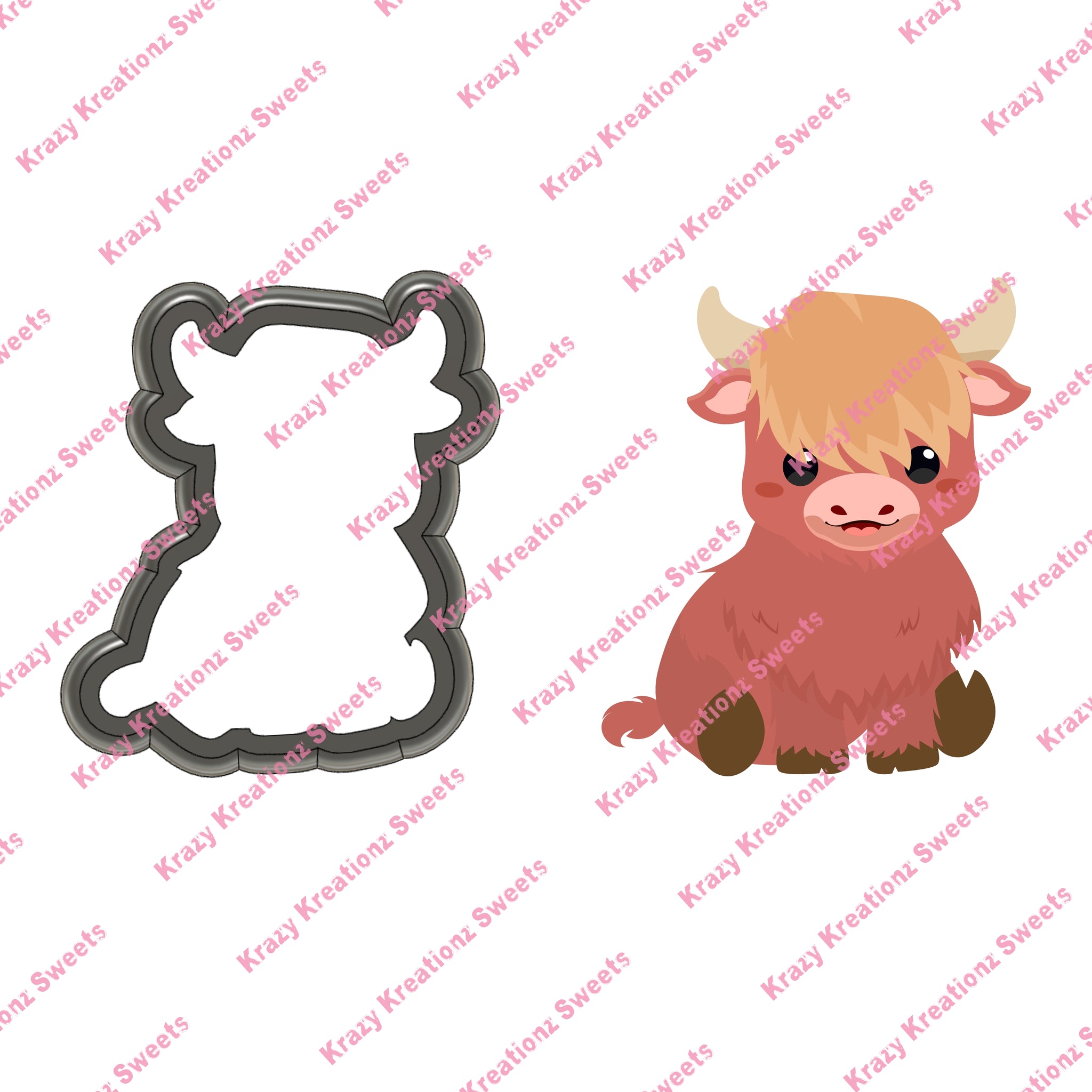 Hyland Cow Sitting Cookie Cutter