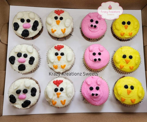 Barn Yard Animal Cupcakes