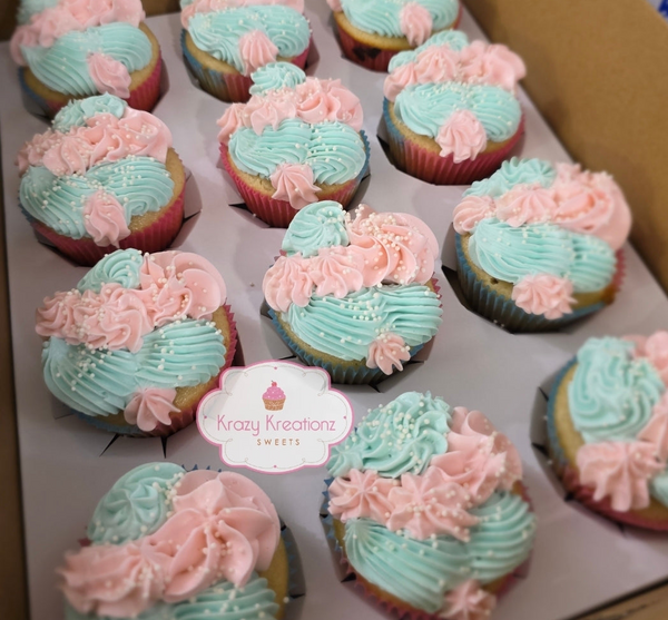 Gender Reveal Cupcakes – Pink & Blue Surprise Cupcakes