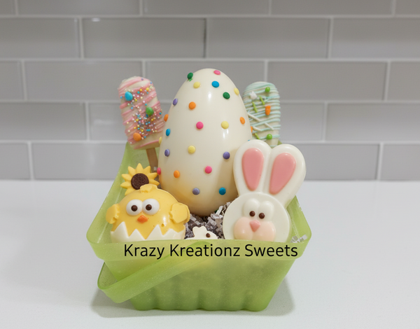 Chocolate Lovers Easter Basket – Breakable Chocolate Egg, Bunny & Chick Treat Box