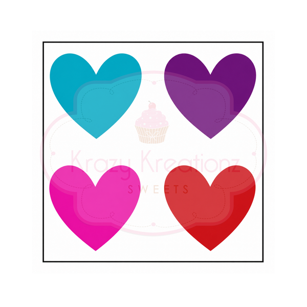 Heart Edible Paint Palette - 4 Color Palette - Paint Your Own Cookie Paint Pallete