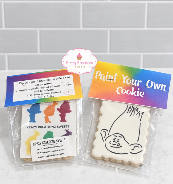Trolls Inspired Paint Your Own Cookie Kit | PYO Sugar Cookie Activity
