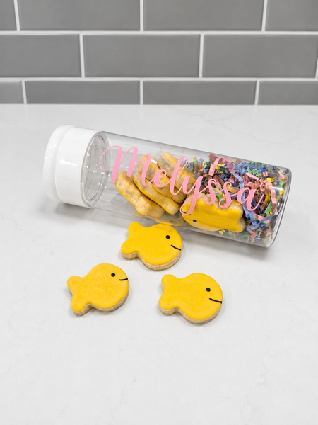 Custom Goldfish Cookie Tumbler | Personalized Teacher & Student Gift | Decorated Sugar Cookies