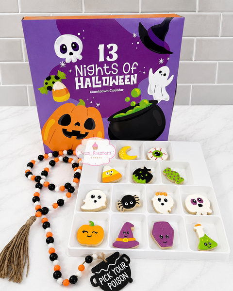 13 Nights of Halloween Cookie Countdown Calendar | Halloween Advent Cookie Box