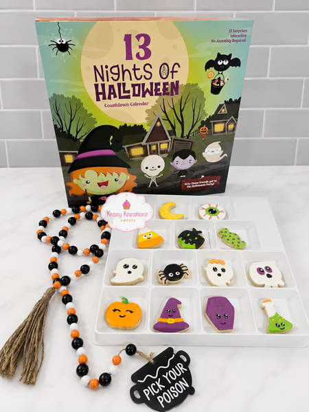 13 Nights of Halloween Cookie Countdown Game Board Calendar | 13-Day Halloween Treat Box
