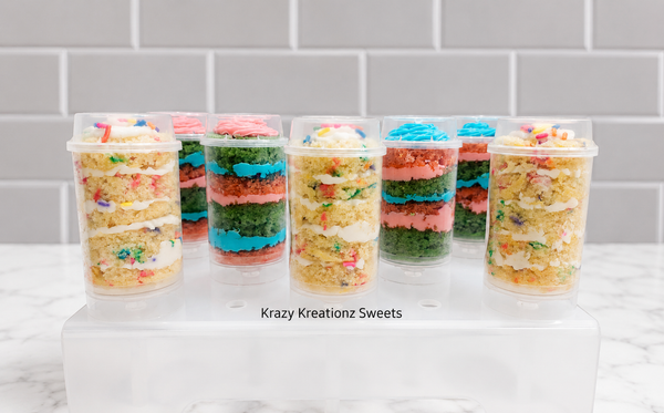 Cake Push Pops – Layered Cake Dessert Cups | Individual Party Desserts (6 Pack)