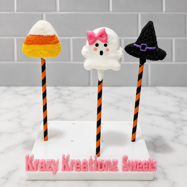 Cute Ghost Cake Pops – Boy or Girl Halloween Chocolate Cake Pops | Custom Halloween Treats (1/2 Dozen)