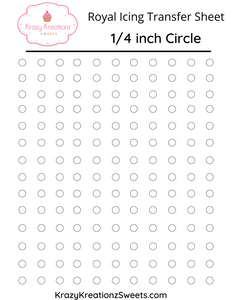 1/4 Inch Circle Royal Icing Transfer Sheets