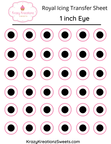 1 inch Eye Ball Royal Icing Transfer Sheets